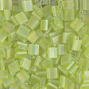Matte Transparent Chartreuse AB Miyuki Tila Seed Beads - Full Cut