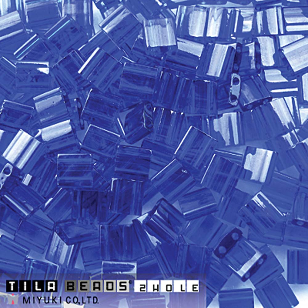 Transparent Cobalt Miyuki Tila Seed Beads - Full Cut