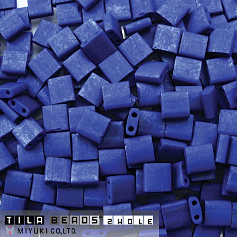 Matte Cobalt Miyuki Tila Seed Beads - Full Cut