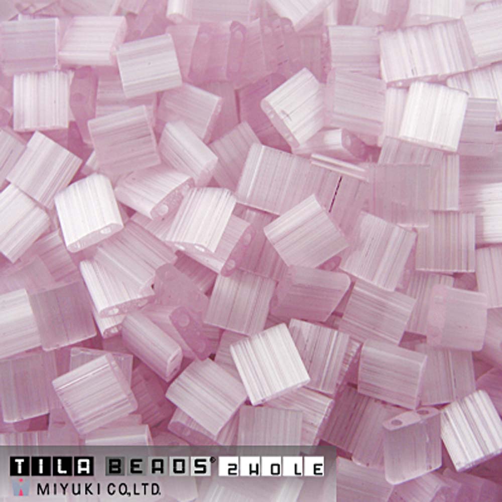 Pink Silk Satin Miyuki Tila Seed Beads - Full Cut