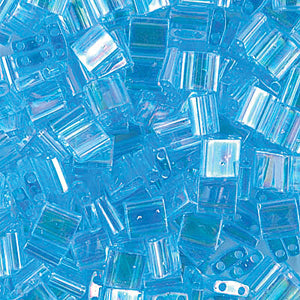 Transparent Aqua Crystal AB Miyuki Tila Seed Beads - Full Cut