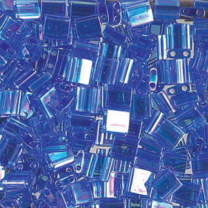 Transparent Sapphire AB Miyuki Tila Seed Beads - Full Cut