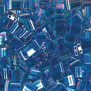 Transparent Capri Blue AB Miyuki Tila Seed Beads - Full Cut