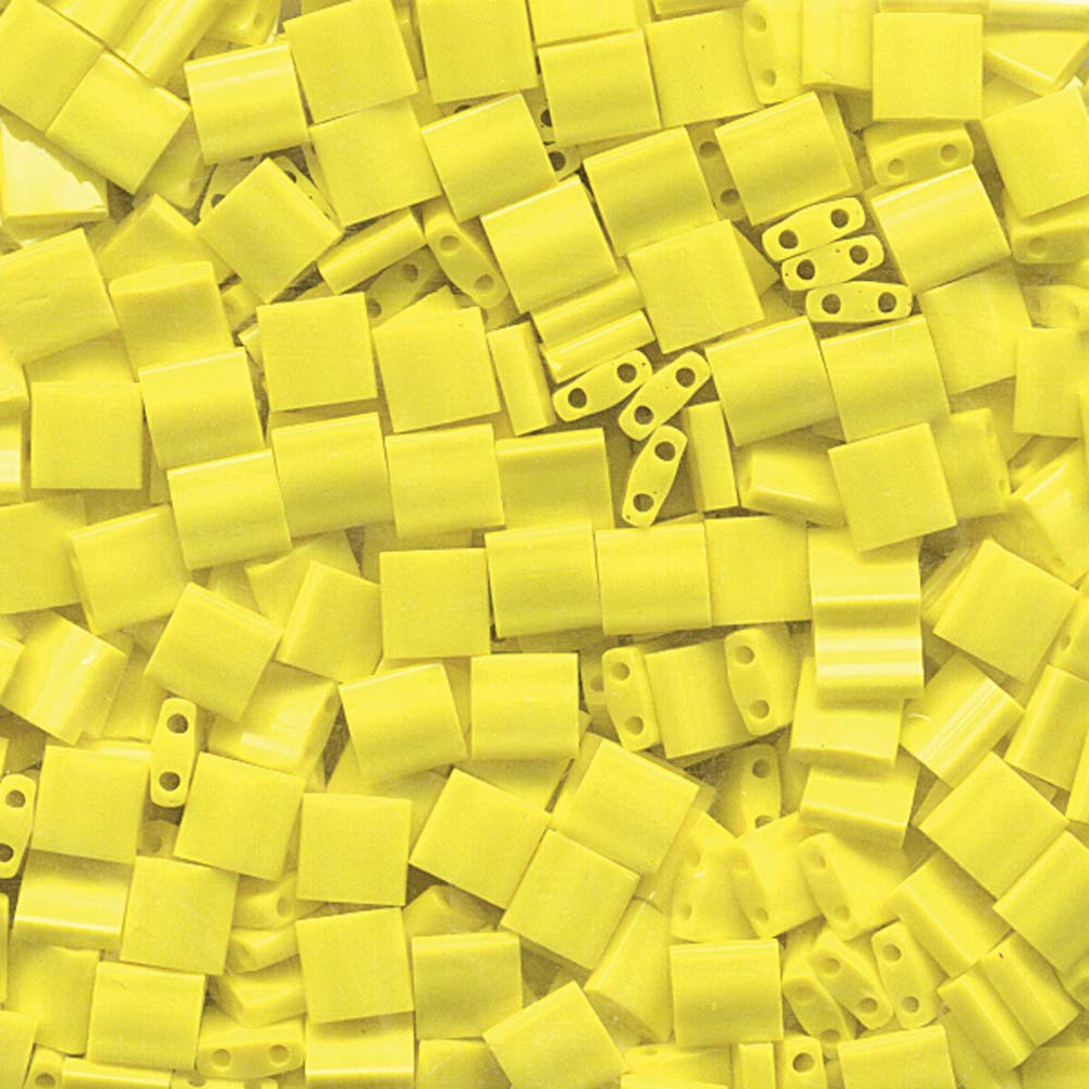 Opaque Yellow Miyuki Tila Seed Beads - Full Cut