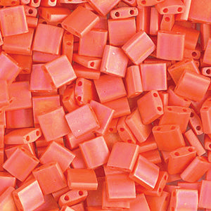 Opaque Orange AB Miyuki Tila Seed Beads - Full Cut