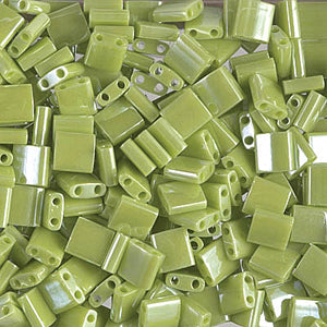 Opaque Chartreuse Luster Miyuki Tila Seed Beads - Full Cut