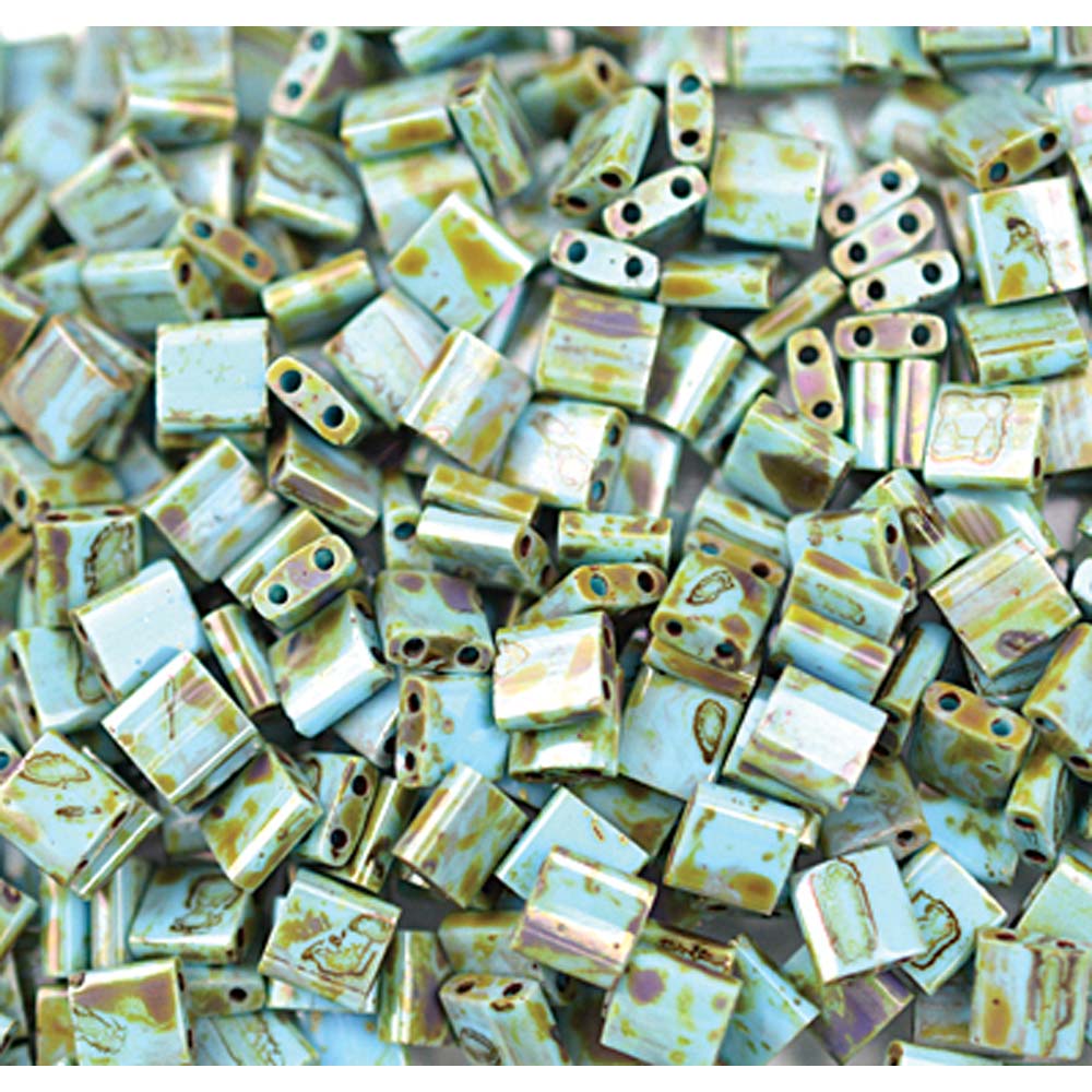 Picasso Seafoam Green Matte Miyuki Tila Seed Beads - Full Cut