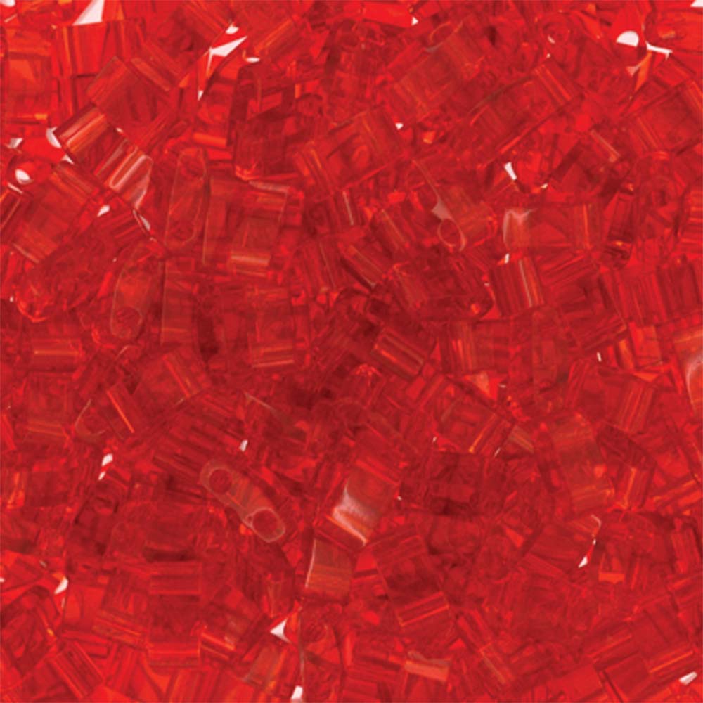 Transparent Red Miyuki Tila Seed Beads - Half Cut
