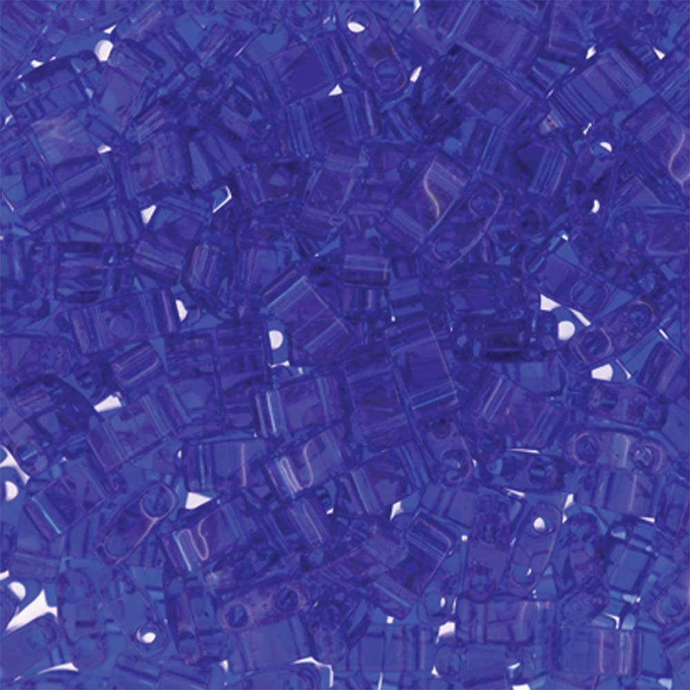 Transparent Cobalt Miyuki Tila Seed Beads - Half Cut