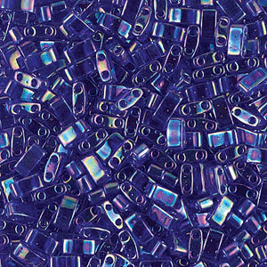 Transparent Cobalt AB Miyuki Tila Seed Beads - Half Cut