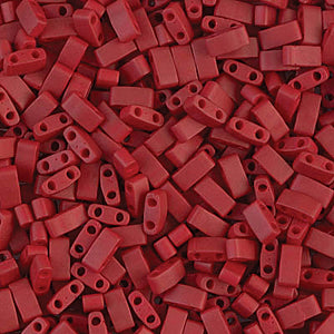 Matte Metallic Brick Red Miyuki Tila Seed Beads - Half Cut