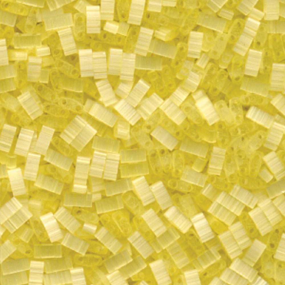 Silk Pale Yellow Miyuki Tila Seed Beads - Half Cut