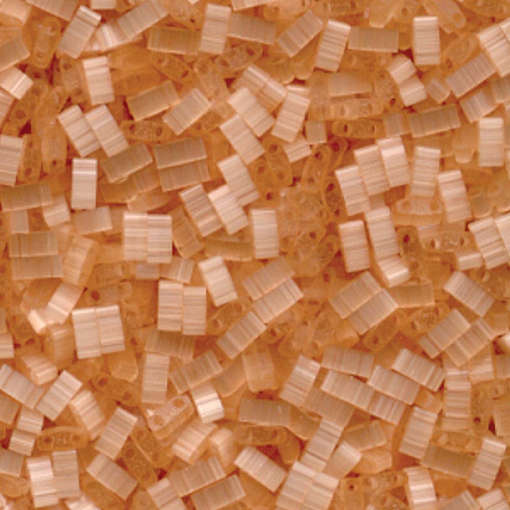 Silk Pale Light Coral Miyuki Tila Seed Beads - Half Cut