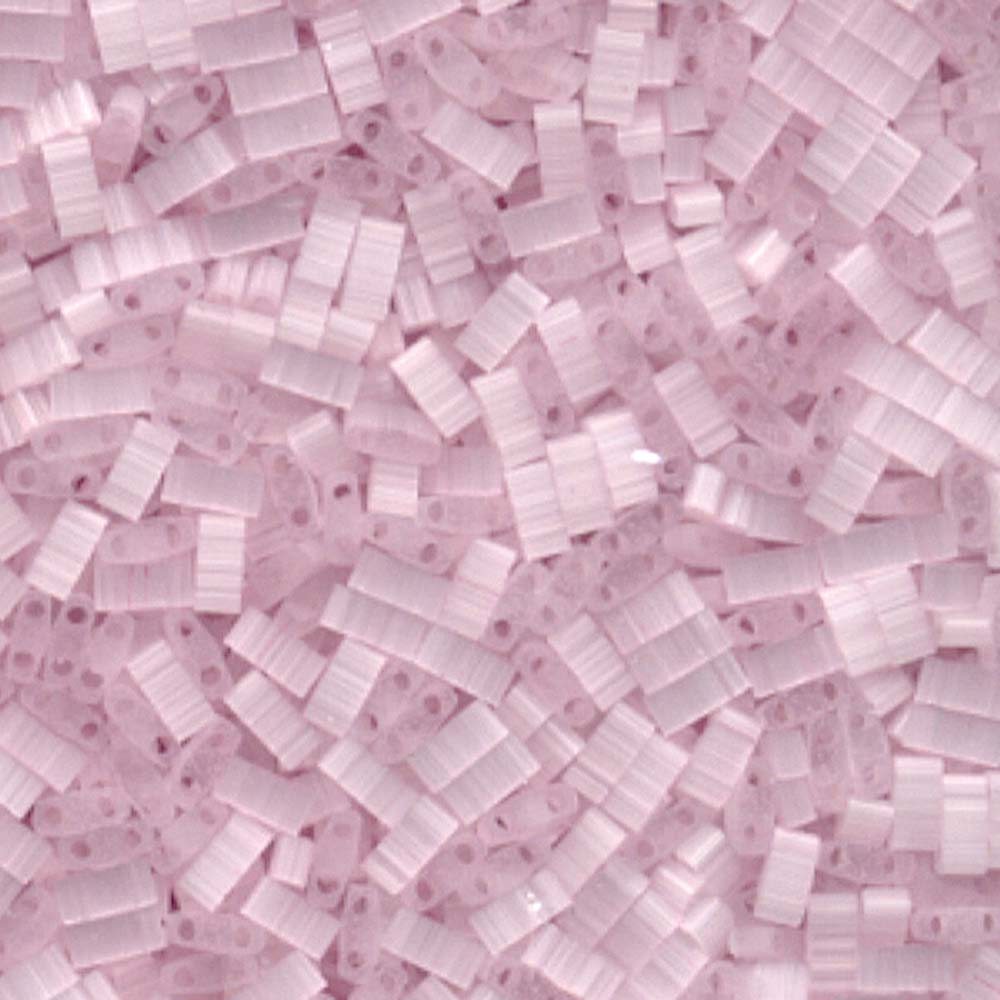 Silk Pale Light Pink Miyuki Tila Seed Beads - Half Cut