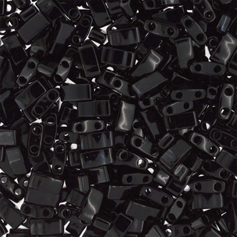 Black Miyuki Tila Seed Beads - Half Cut