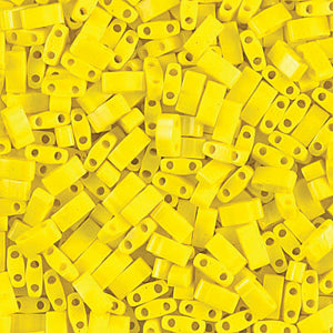 Opaque Yellow Miyuki Tila Seed Beads - Half Cut