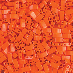 Opaque Orange Miyuki Tila Seed Beads - Half Cut