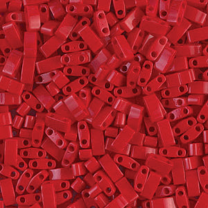 Opaque Red Miyuki Tila Seed Beads - Half Cut