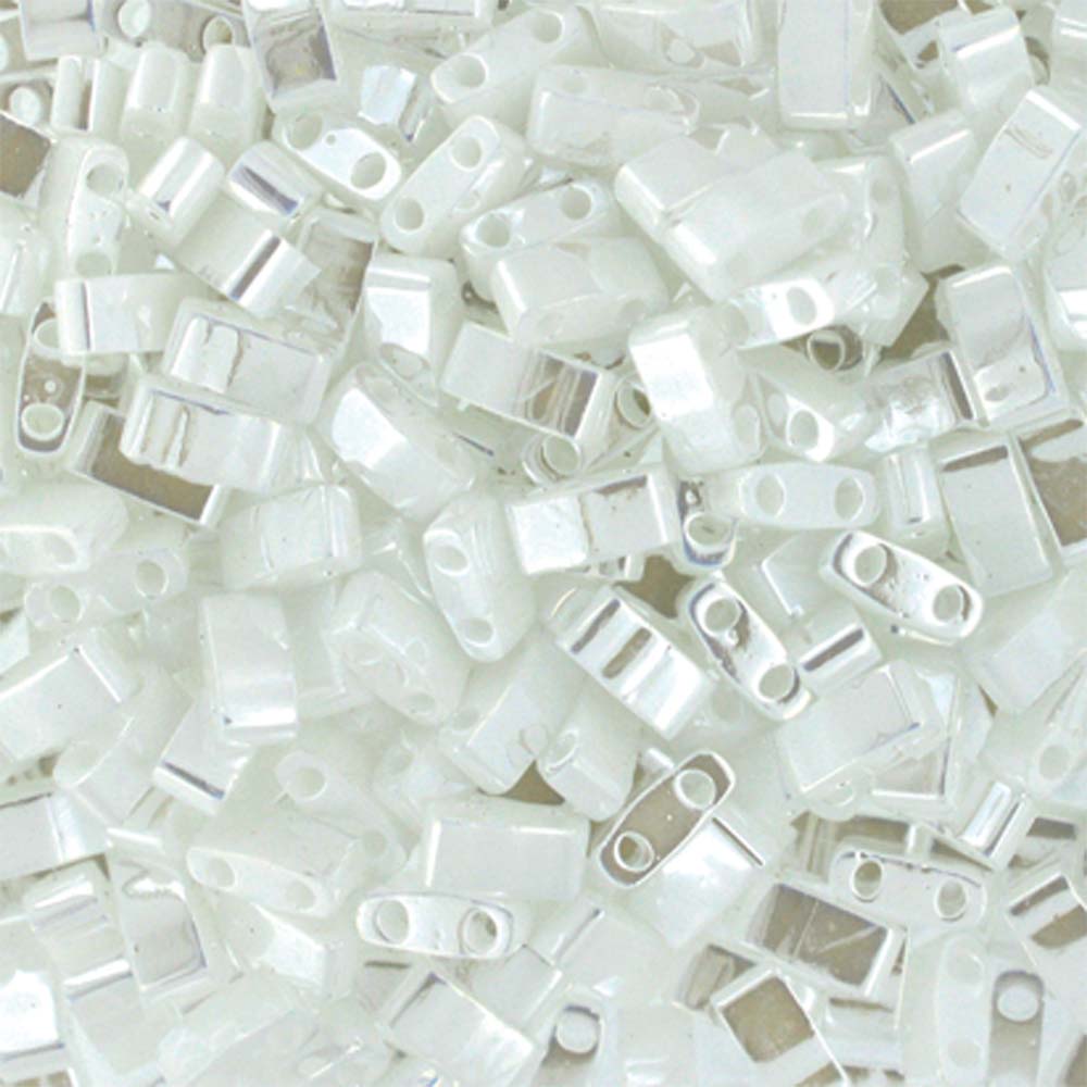 White Pearl Miyuki Tila Seed Beads - Half Cut
