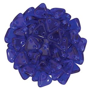 Triangle 2-Hole Cobalt Beads