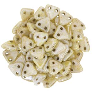 Triangle 2-Hole Opaque Luster Picasso Beads