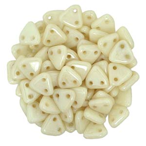 Triangle 2-Hole Opaque Luster Champagne Beads