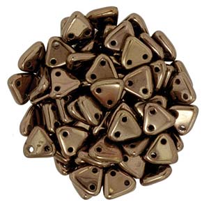 Triangle 2-Hole Dark Bronze Beads