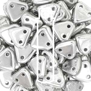 Triangle 2-Hole Silver Beads