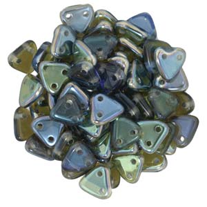 Triangle 2-Hole Sapphire Celsian Beads