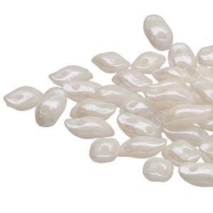 Chalk White Luster Wave Beads