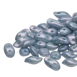 Chalk Blue Luster Wave Beads