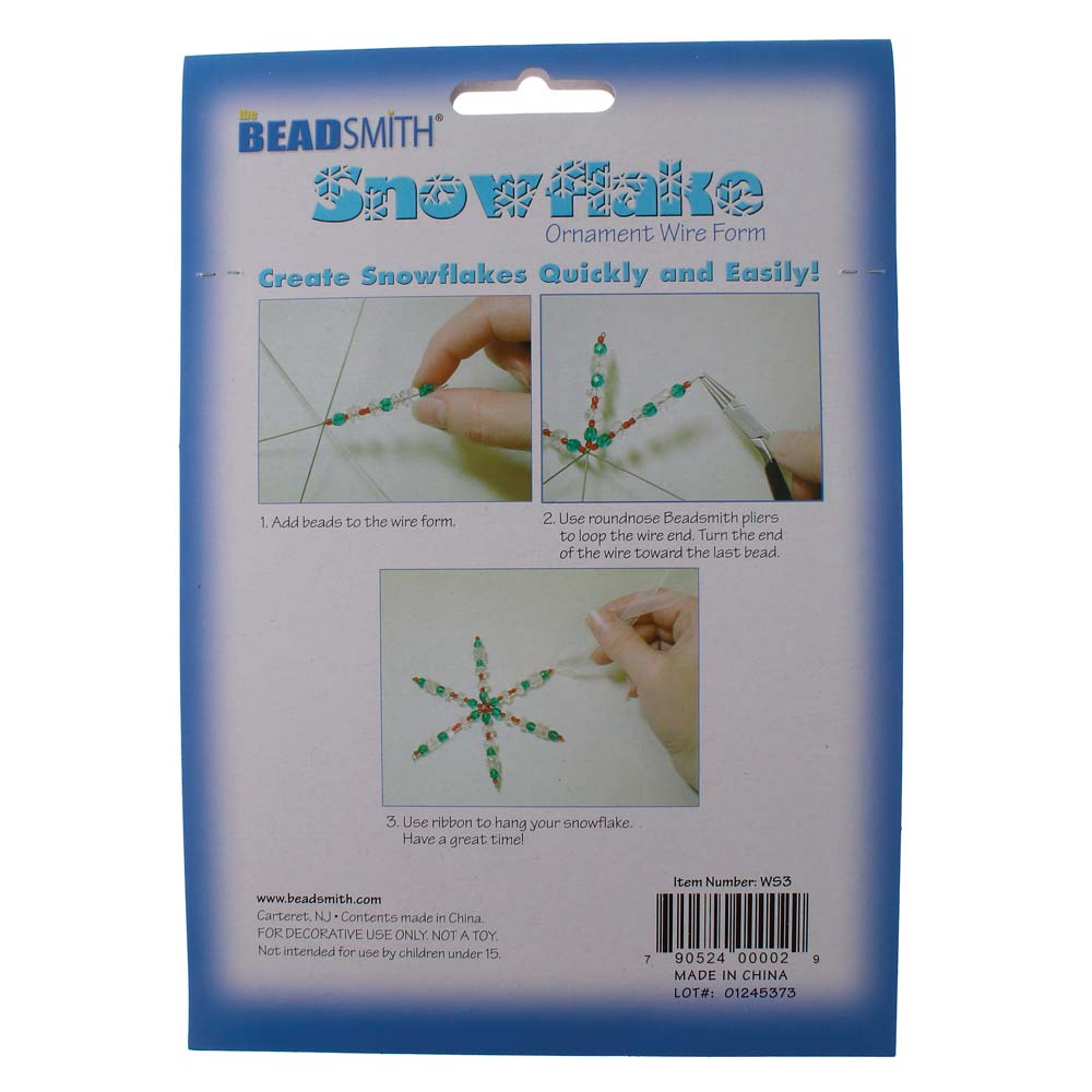 Snowflake Ornament Wire Form 3.75"