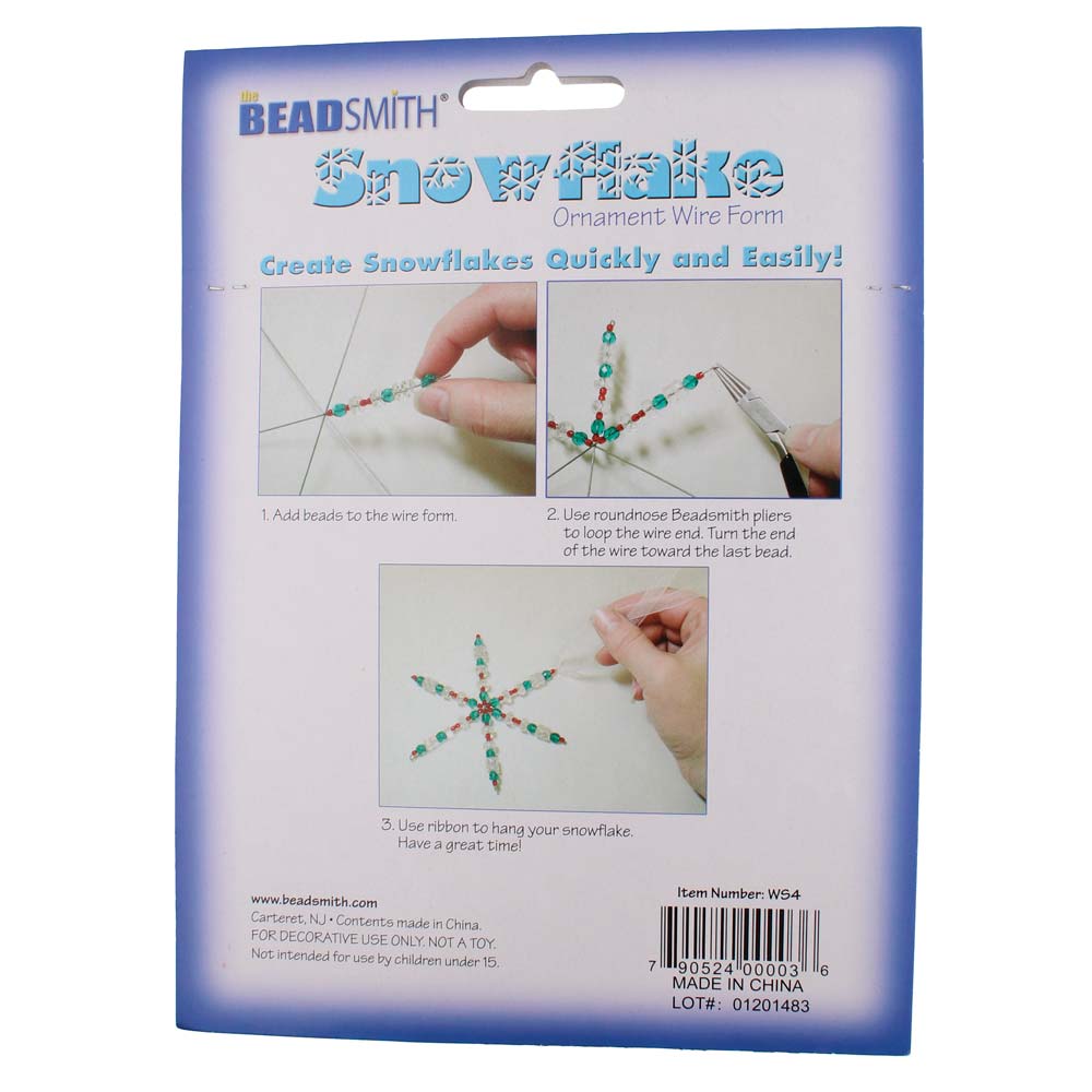 Snowflake Ornament Wire Form 4.5"