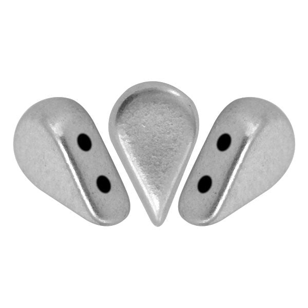 Silver Aluminium Matte Amos par Puca Beads