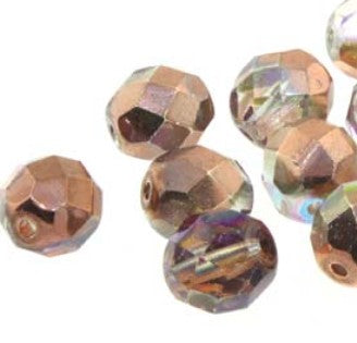 3MM Crystal Copper Rainbow Czech Glass Fire Polished Beads