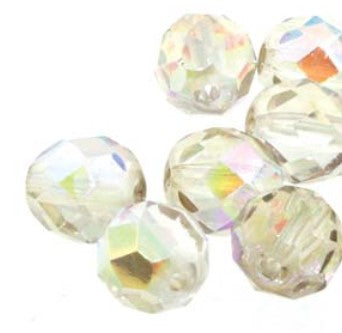 4MM Crystal Lemon Rainbow Czech Glass Fire Polished Beads