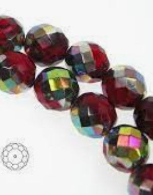 3MM Dark Siam Vitrial Czech Glass Fire Polished Beads