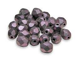 3MM Polychrome Deep Purple Czech Glass Fire Polished Beads