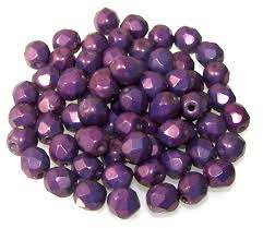3MM Chalk Purple Vega Czech Glass Fire Polished Beads