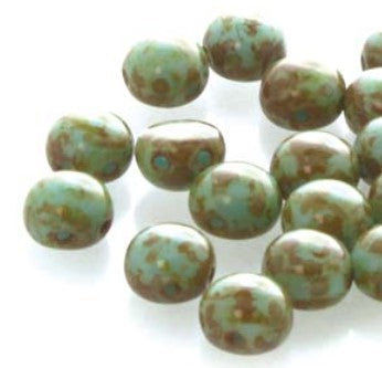 6mm Light Blue Travertine Candy Beads