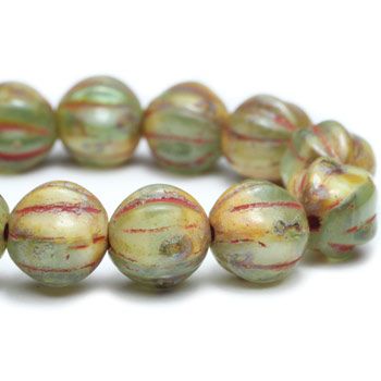 6mm Melon Green Yellow Picasso