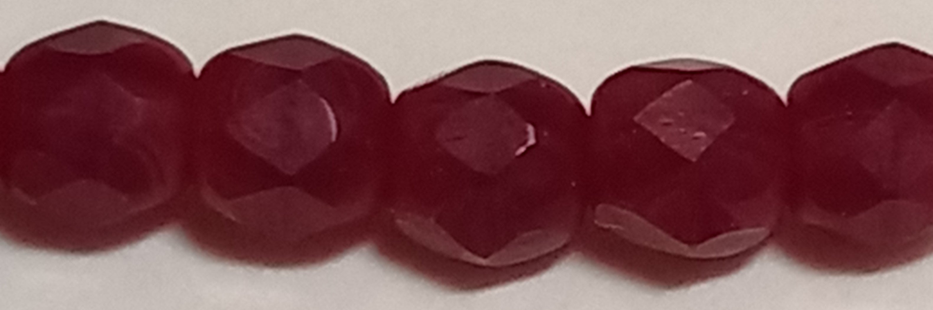 3MM Matte Dark Ruby Czech Glass Fire Polished Beads