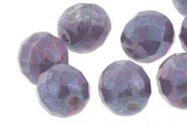 4MM Nebula Chalk Czech Glass Fire Polished Beads