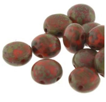 6mm Red Travertine Candy Beads