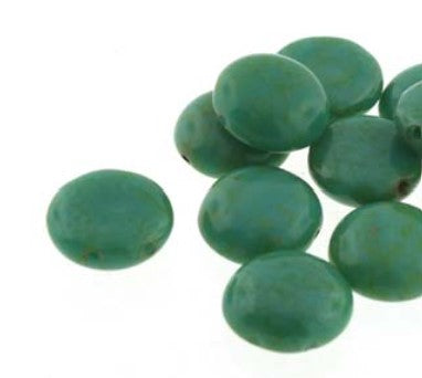 12mm Turquoise Green Travertine Candy Beads